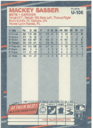 1988 Fleer Update Baseball Cards       106     Mackey Sasser XRC*